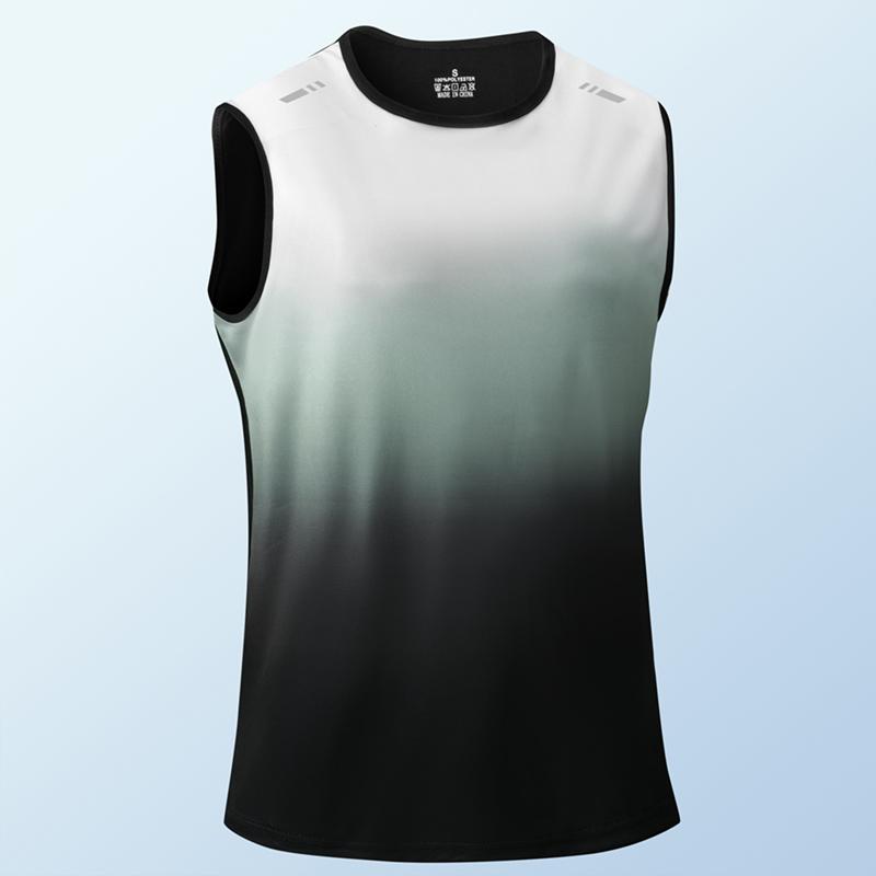 Gradient Gym Vest Men Outdoor Comprehensive Training Sleeveless T Shirts Men High Elasticity Sweat Absorbing Quick Dry Tank Tops