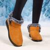 New Winter Snow Boots with Solid Color, Simple Design, and Plush Insulation. Low Cut, Versatile, Waterproof, and Thick Cotton Boots