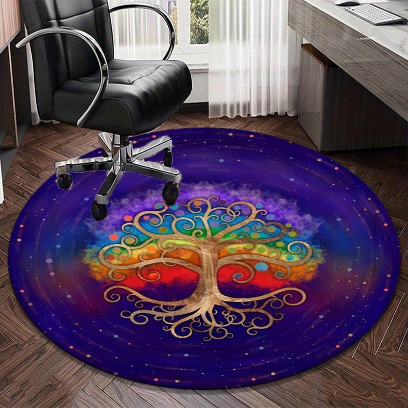 Yin-yang Tree Of Life Round Carpet Chair Cushion Round Entryway Rug, Soft Round Rugs for Living Room, Bedroom, Circle Carpet Decor Gifts