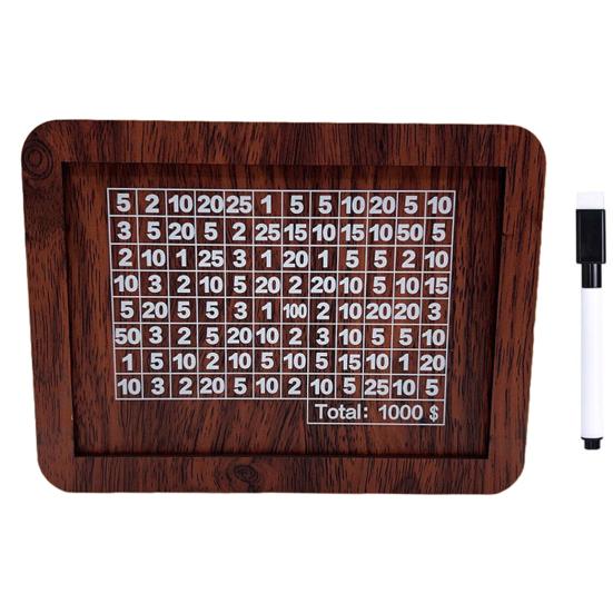 Wooden Money Box with Counter Savings Target And Numbers Money Saver Coin Bank Reusable Cash Vault Savings Box for Kids And Adults Savings Challenge