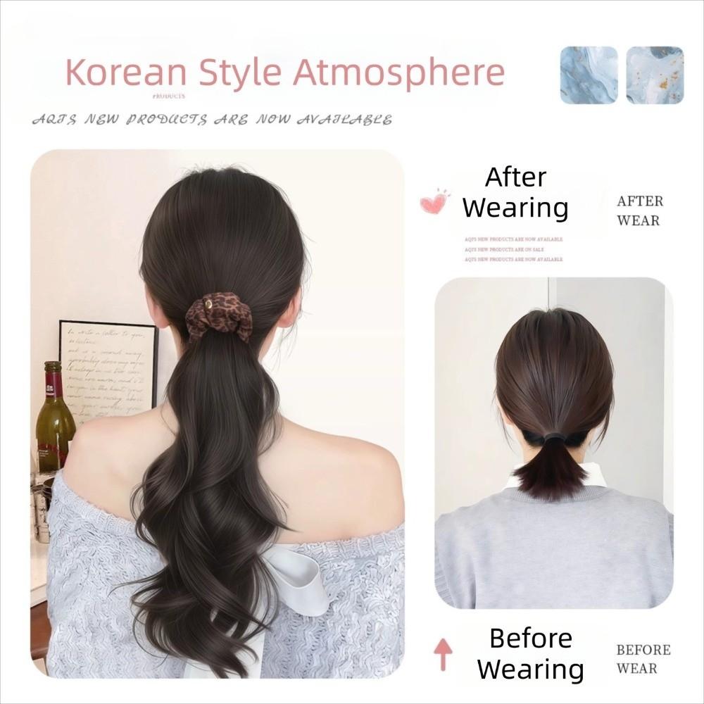 Ponytail Holder Long Wavy Ponytail Hair Fixed Elastic Hair Bands Ponytail  for Kids and Women