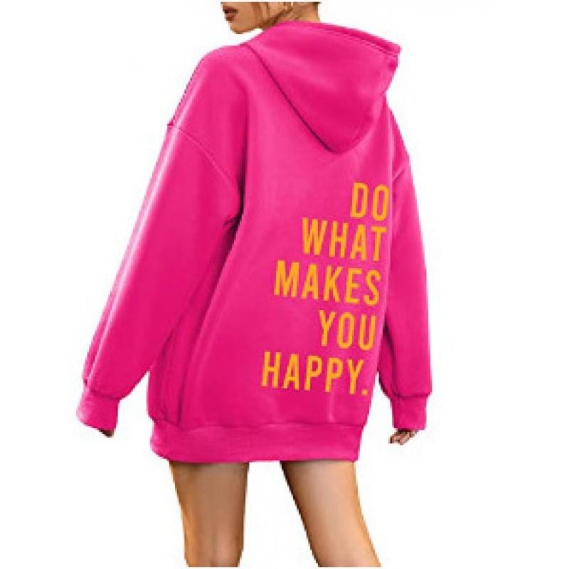 Casual Loose Hooded Sweater Fashion Print