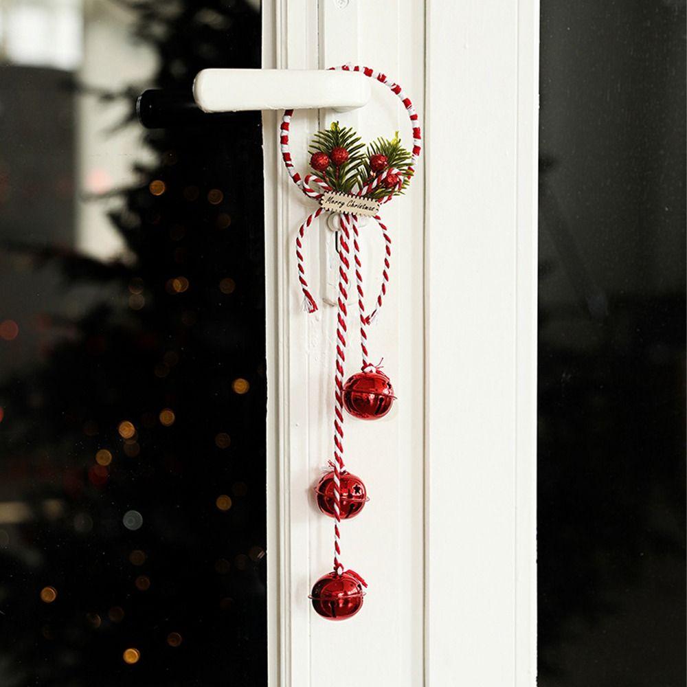 Iron Christmas Chime Bells Retro Xmas Tree Hanging Bells Window Display Pendant
