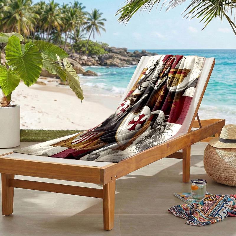 Cross Templars Knight Fashion Beach Towel: Ideal for Summer Adventures Soft, Absorbent and Quick Drying Suitable for Swimming and Bathing