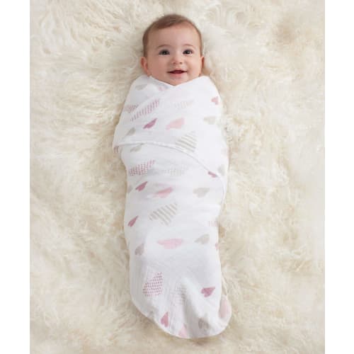 aden + anais swaddle gauze baby [japanese genuine product aden + anais swaddle set of 4 heart breaker 100% muslin cotton] 120 x 120cm aiden and anai s