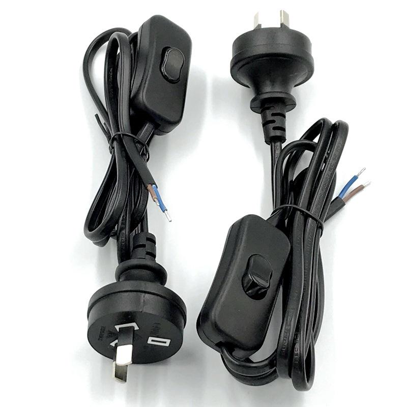 303 Button 317 Foot Switch Dual-Pin Power Cord for Plant Desk Lamp (US, EU, AU Standards)