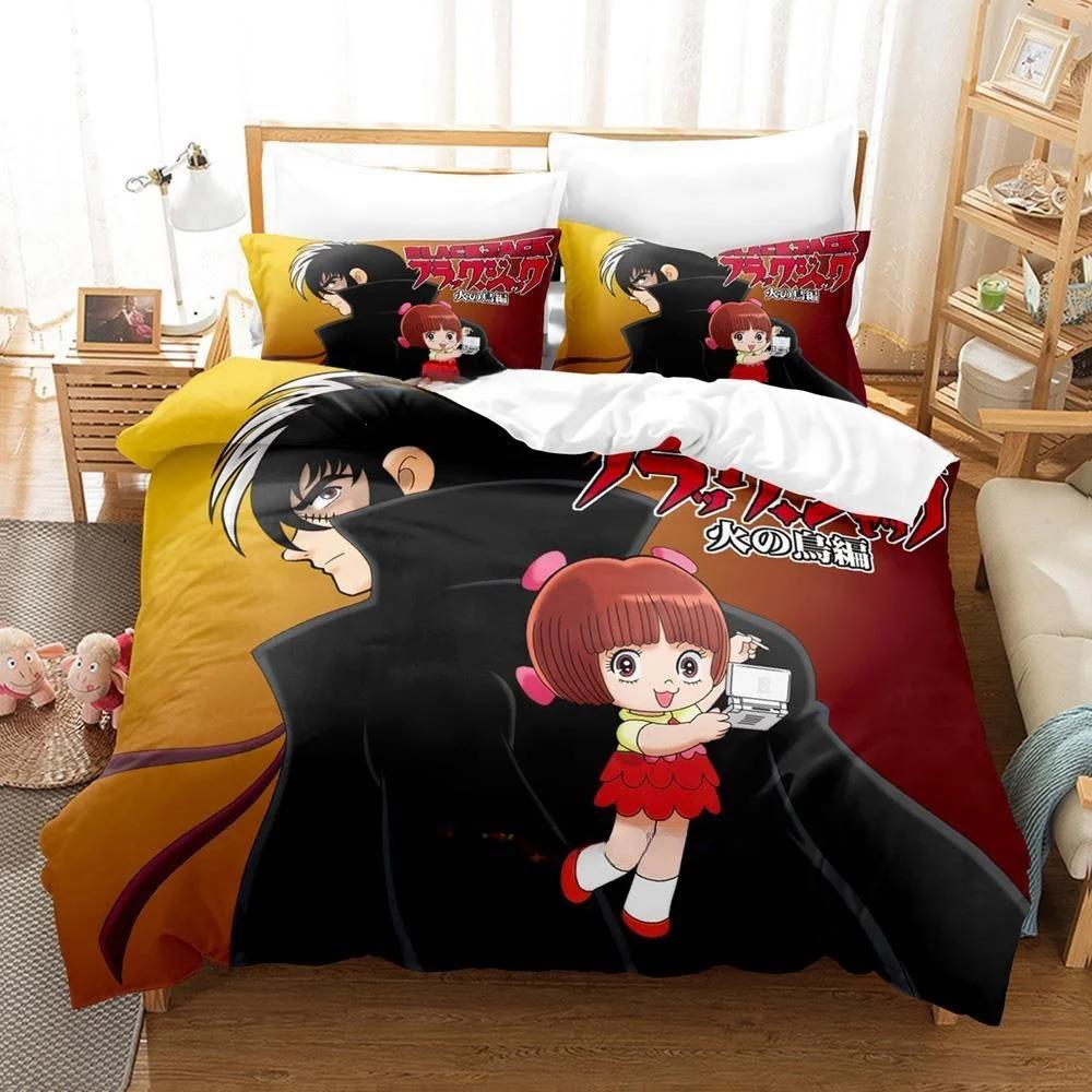 

New Anime Young Black Jack Bedding Set Single Twin Full Queen King Size Bed Set Adult Kid Bedroom Duvet Cover Sets Home Textile (135x200cm)