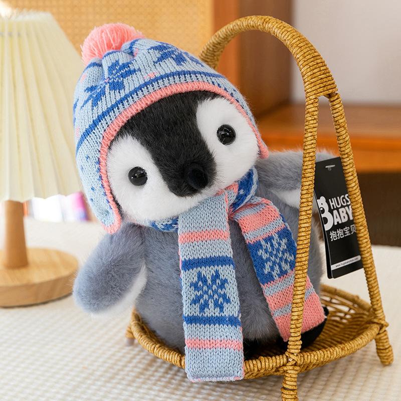 Scarf Hat Penguin Plush Toy Aquarium Souvenirs Ski Resort Event Gifts Winter Home Decorations