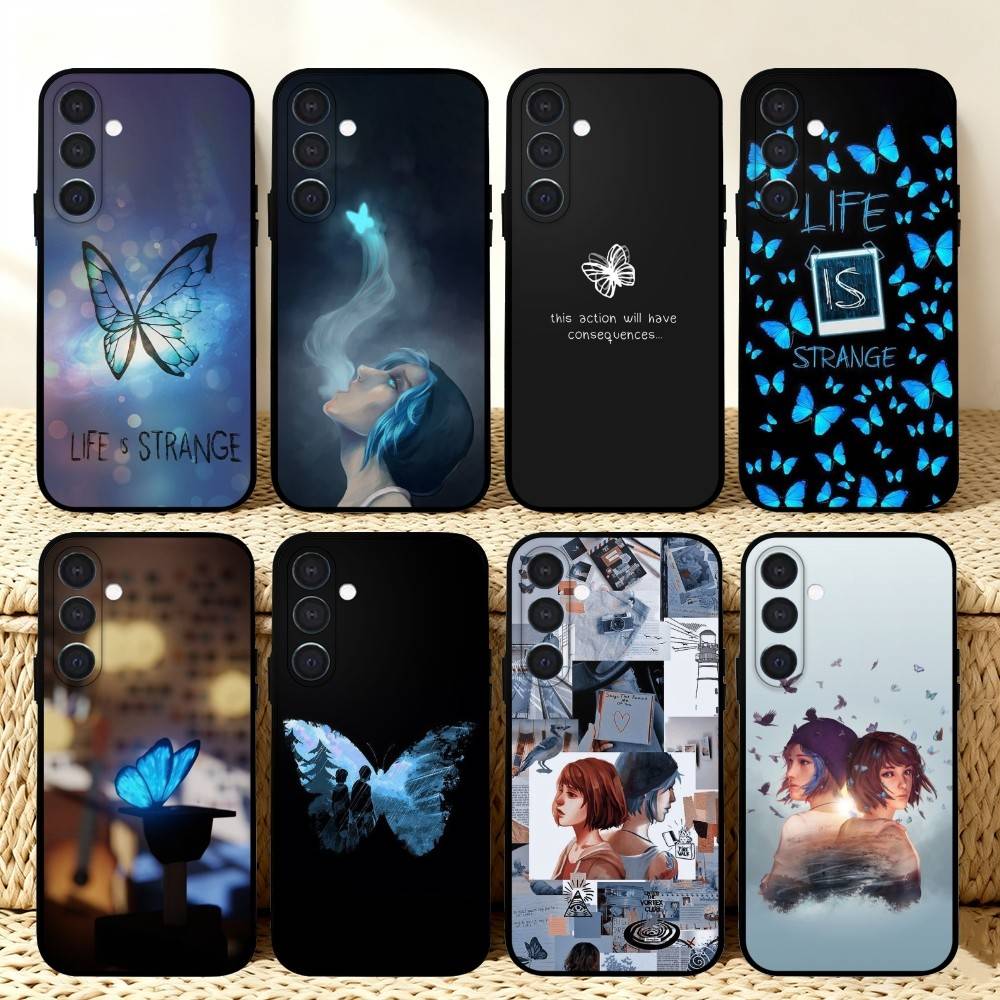 B-Blue-Game L-Life Is Strange Phone Case For Samsung A73,A21s,A22,A31,A32,A52,A53,A71,A80,Soft Black Shell