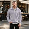 Men's Half Zip Sweatshirt with Turn-Down Collar, Casual Double-Sided Pullover