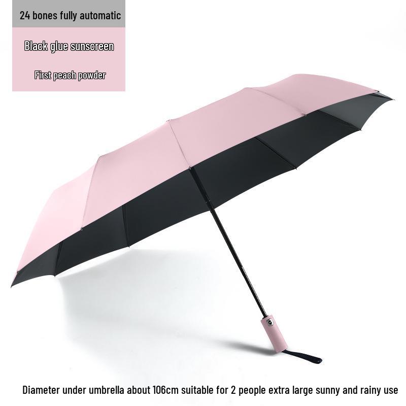 Reinforced Windproof Black Glue Sunscreen Umbrella for Students, Men & Women