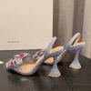 Fashion Eilyken Fashion Denim Bowknot Crystal Pumps Sexy Pointed Toe High Heel Women Sandals Prom Party Spring Shoes Zapatillas De Mujer