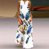 Summer Dress V-neck Sleeveless Floral Print Loose Hem Full Length Dressing Up Thin Women Floral Print A-Line Vest Maxi Dress Daily Clothing