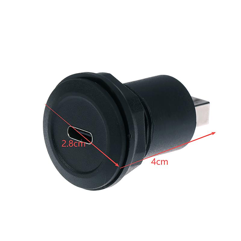 Usb C Female To Usb A Female Connector Round Flush Panel Mount Converter Extender Bulkhead Passthrough Socket