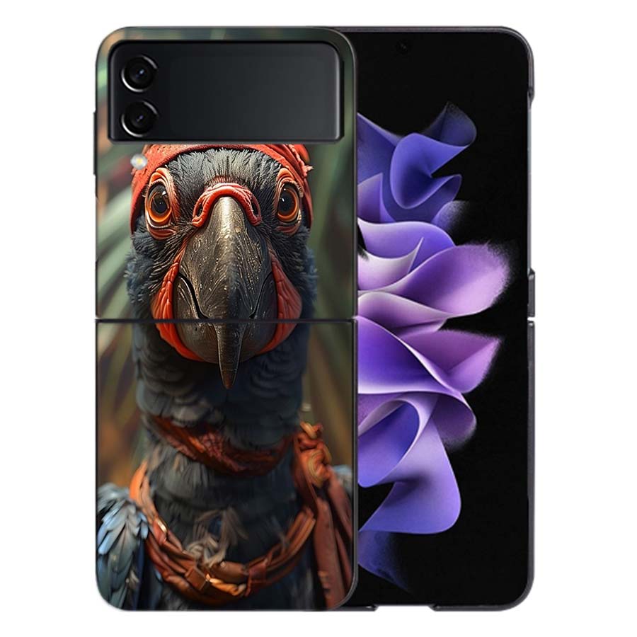 Macaw Pirate Phone Case For Samsung Z Flip 6 7 5G Galaxy Z Flip 5 4 3 5G Cases Shockproof Hard Cover TPU