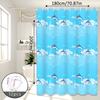 Dolphin Print Cartoon Shower Curtain, Ocean-Themed Bathroom Curtain, Cute Curtain for Parent-Child Room Bathroom