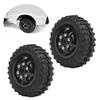D12005 52mm RC Car Tyre Rubber Aluminium Alloy AntiSkid Tires for WPL D12 110 RC Truck(Black BL )