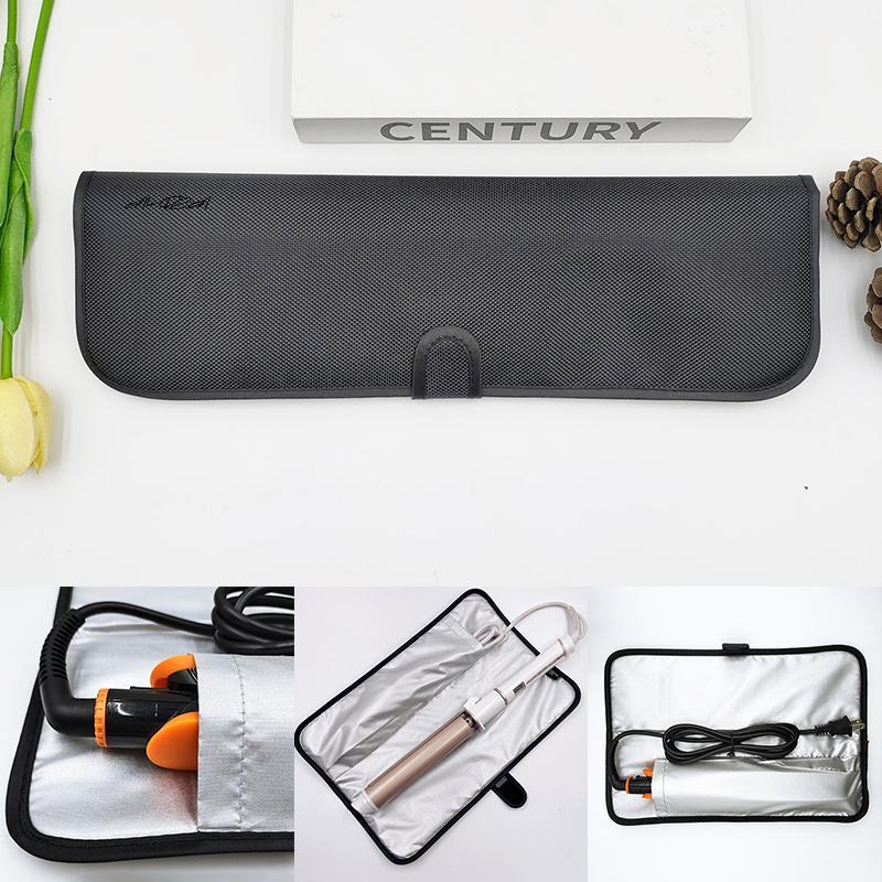 Heat Resistant Flat Iron Case Travel Hair Straightener Mat & Pouch Curling Iron Holder Organizer for Hair Styling Tools