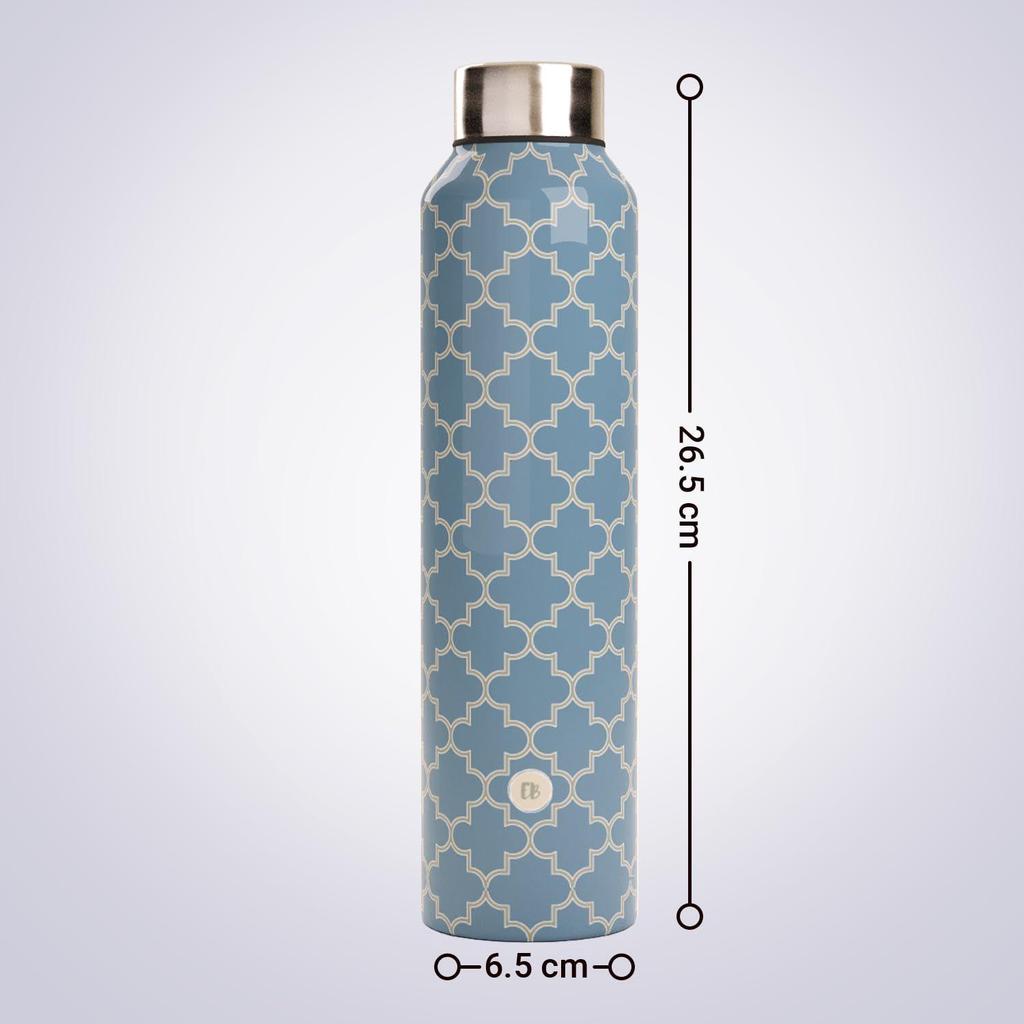 Stainless Steel Water Bottle 1 Litre Pack of 2 Leakproof Office Fridge Gym Dance Travel School Home Refrigerator
