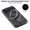 For iPhone 16 Pro Max Case Ring Kickstand PC+TPU Shockproof Phone Back Cover
