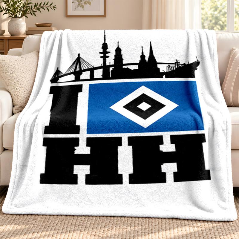 Hamburger SV Decke Flanelldecke Weiche Gemütliche Plüschdecke für Sofa Bett Leichte Heimdekoration Outdoor Camping