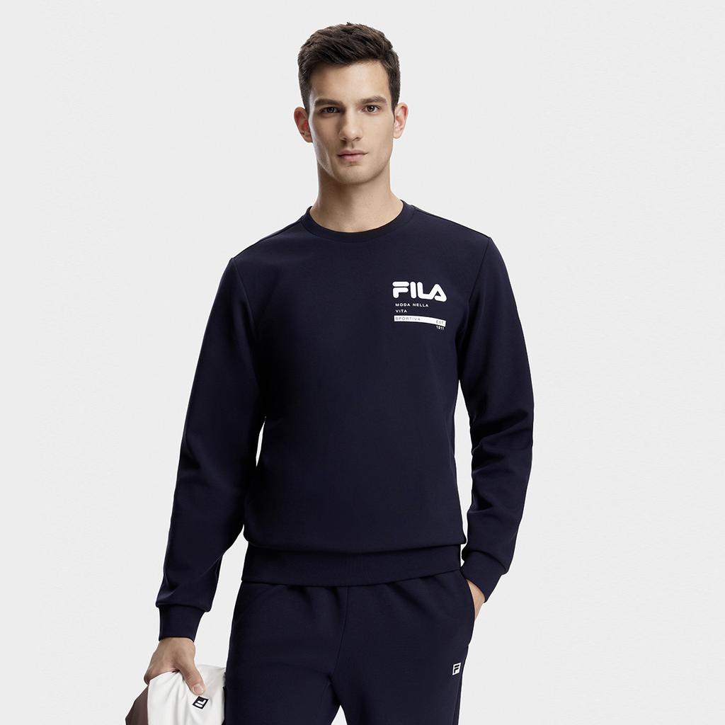 Fila 2023 Autumn New Sweatshirt Long Sleeve Pullover Sport Fitness Top Men Tops Royal-Blue A11M341204F-NV