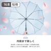 Fujitaya Long Cherry 16 Rain UV Suitable for Sun and Stylish and Purple Cat Women's Umbrella, Bone, Ribs, 60cm, Umbrella/Sun Umbrella, 98% Protection,