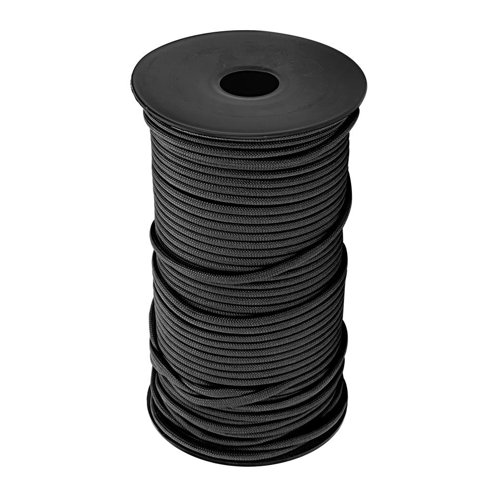 100m 9 Strands 4mm Heavy Duty Parachute Cord Lanyard String Cloth Line Camp Rope (Black)