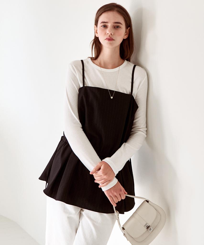 SLOWLOLLI Stripe Layered Bustier_2 Colors