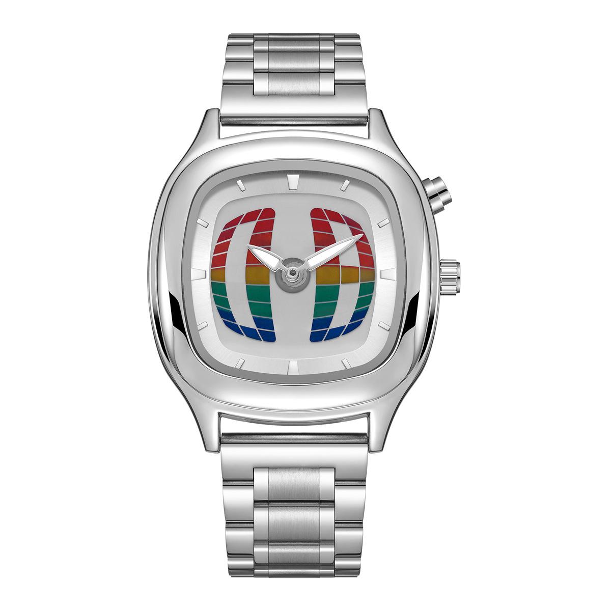 Модные креативные мужские часы y2k в стиле ins стрелочные цифровые с двойным дисплеем светящиеся мужские кварцевые часы relojes para hombres белый