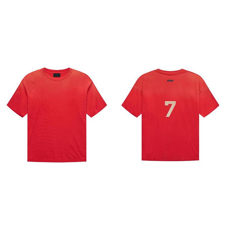 Worship God Print 7 T-shirt Short Sleeve Male and Female Couple High Street Loose Cotton Trend New Spring/summer