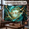 Abstract Geometric Theme Throw Blanket Custom Name Text Personalized Blanket Soft Cozy Blanket for Home Sofa Bed
