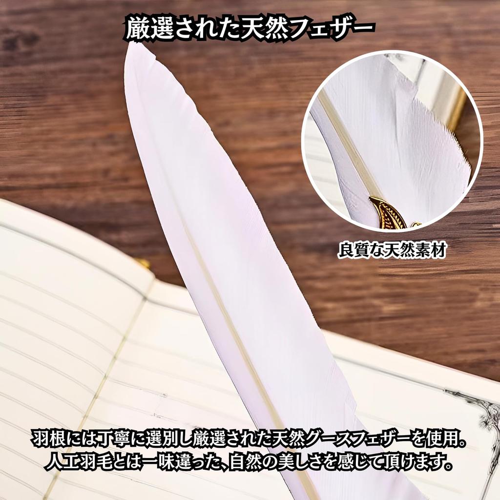 Charmoon Quill Antique Ink Gift Box Fountain Quill Natural Feather Dip Pen Pen, Bottle, Set, Pen, Pen, (Wine Red)