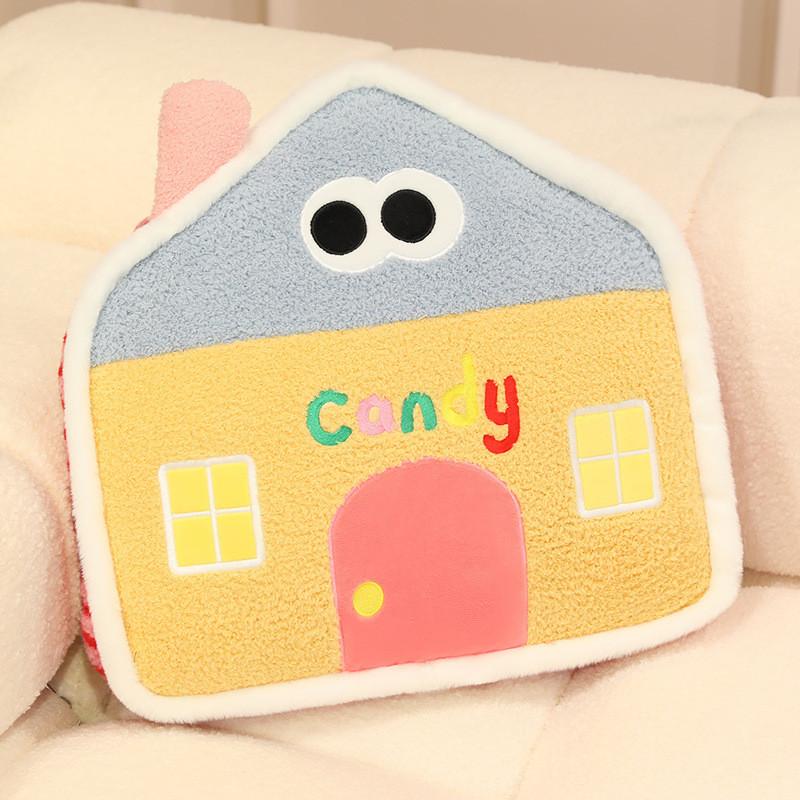

Colored Macaron Small House Plush Cushion Pillow Filling For Sofa Decor Bed Style H