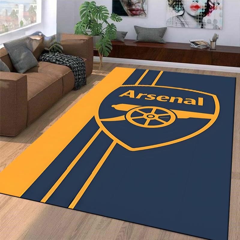 "Blue and Yellow Arsenal Logo Carpet for Living Room or Bedroom Decor" Suitable for use as an anti-slip for living room bedroom sofas