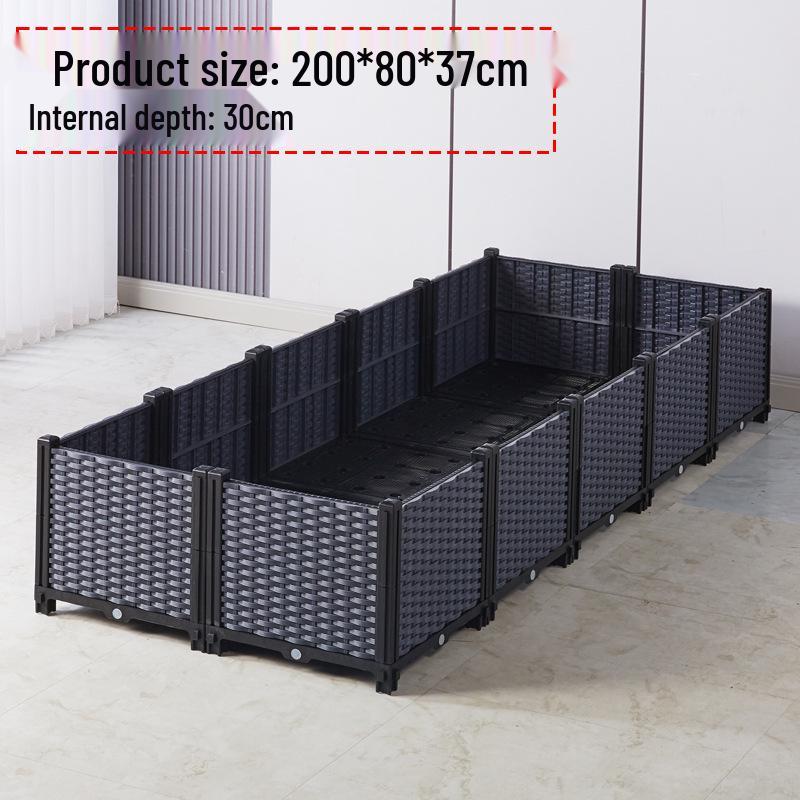 Large Plastic Flower and Vegetable Planting Box for Balcony, Courtyard, or Rooftop Gardens
