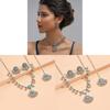 Ethnic Fusion Necklace And Earring Set With Tassel Accents For Wedding Fashion Jewelry