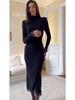 2025 Autumn Elegant Black Slimming Lace Dress for Women