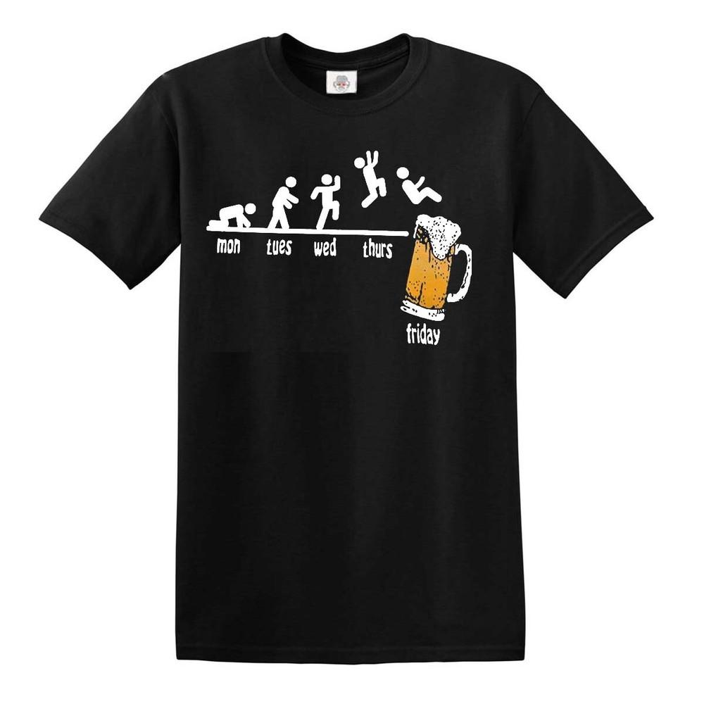 Monday to friday drink tshirt drunk party funny beer xmas christmas top tshirt 2XL