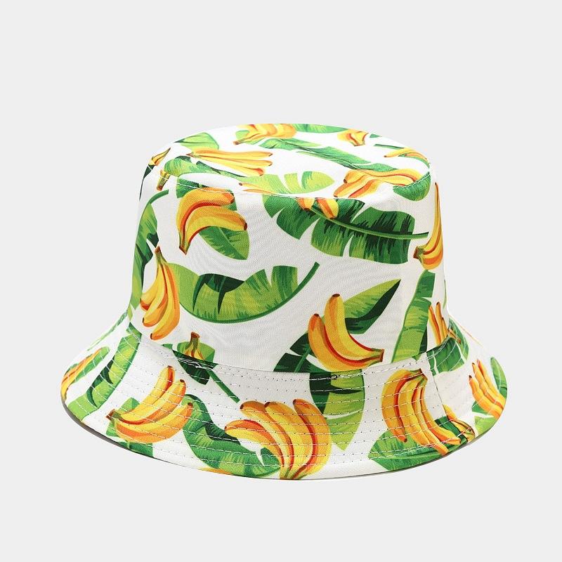 Creative Printed Fruit Pattern Bucket Cap Unisex Outdoor Leisure Fisherman Hat Summer Beach Uv Protection Sun hats Panama Bob