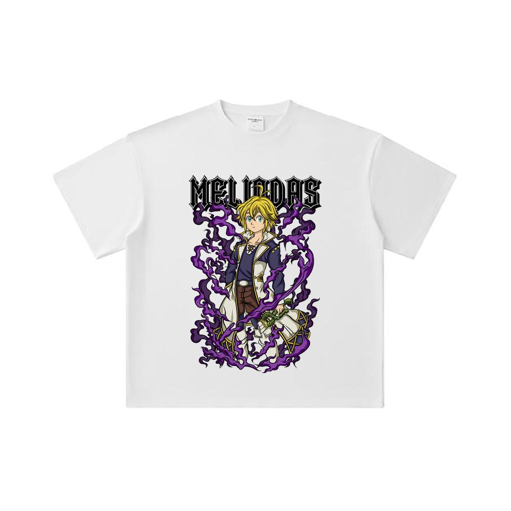 260 GSM Double Yarn 32 Count 100% Cotton Seven Deadly Sins V7 Meliodas Print Unisex Heavy Cotton T Shirt