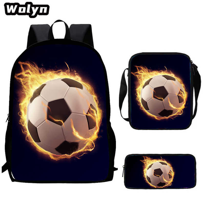 Football School Bag High Definition Waterproof Printing Multi-Functional Load Reduction Ridge Backpack