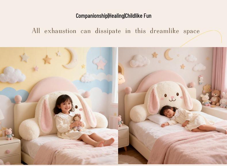 Soft Upholstered Bedside Cushion - Washable Tatami Style for Kids' Bedroom