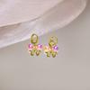 Colorful Bow Earrings with Shiny Stones for Women