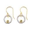 Minimalist Irregular Hollow Circle Zircon Inlay Two-color Dangle Earrings Gold Color Women Daily Wear Fashion Retro Jewelry Gift