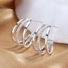 Elegant French Zircon Earrings for Women, Trendy Geometric Ear Cuffs, Light Luxury Jewelry, European-American Style