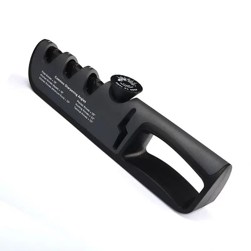 

1 шт., черная/красная кухонная точилка из нержавеющей стали, регулируемый угол, точилка для ножей «пять в одном», профессиональная точилка L