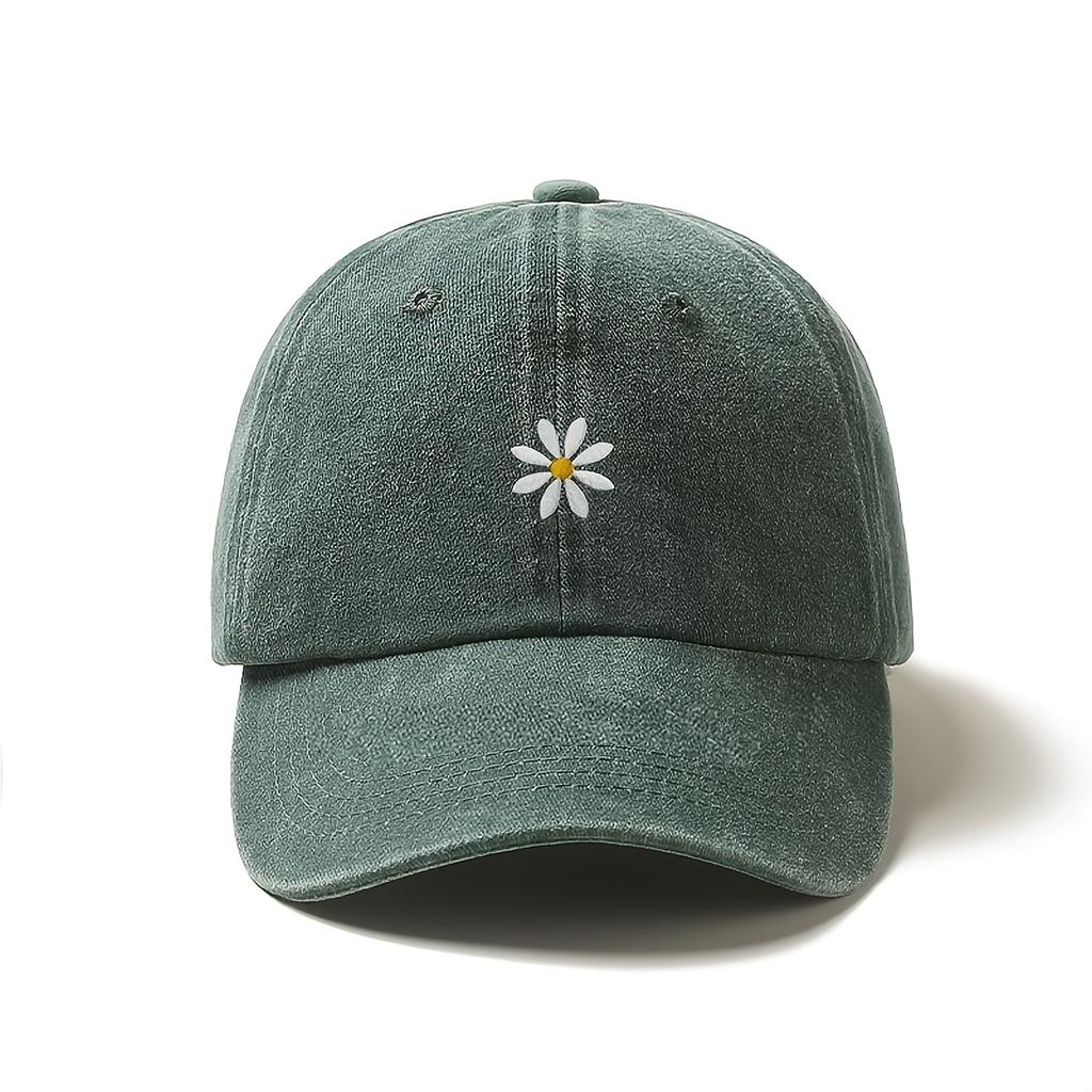 Little Daisy Embroidered Baseball Cap Adjustable Unique Design Hat Various Styles Breathable and Comfortable Simple and El
