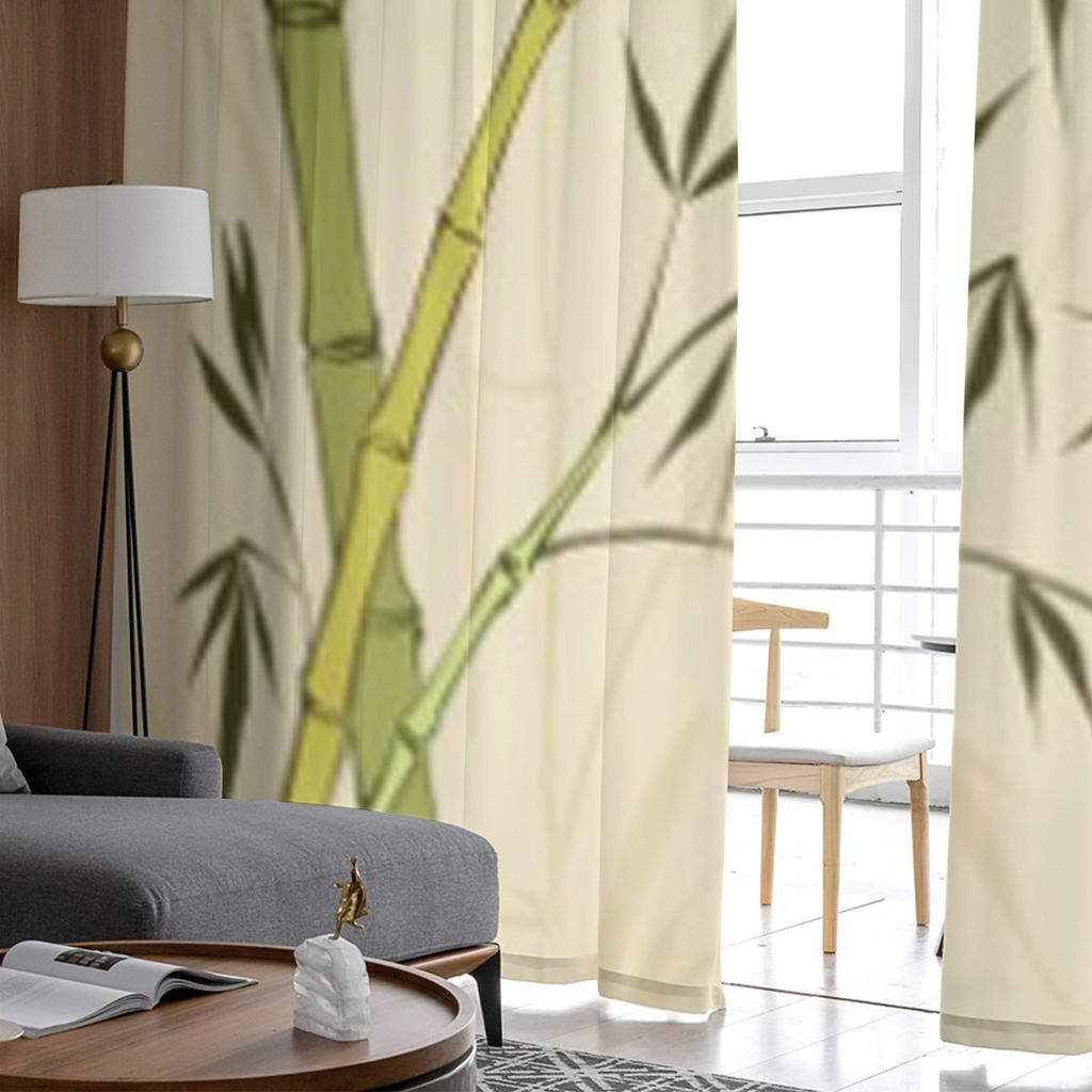 Pictură de Bambus Conține Transparențe Gradienți Tul Perdele Subțiri pentru Decorare Living Bucătărie Perdele Voal Organza