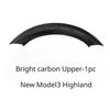 For Tesla New Model 3 Highland 2024-24 Accessories Steering Wheel Cover Real Dry Carbon Fiber 3K240G Steering Wheel Shell Decor